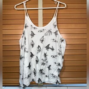 NWOT RVCA Shark Beach Spaghetti Tank Top Loose Casual Women’s size Medium